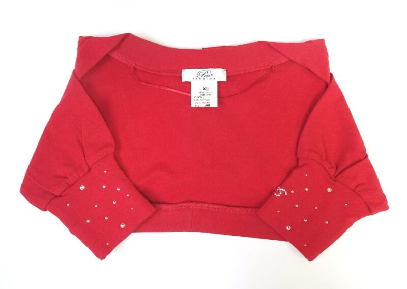 Scaldaspalle in jersey bambina Petit in cotone felpato rosso, elasticizzato