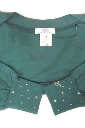 Scaldaspalle in jersey bambina Petit in cotone felpato verde, elasticizzato