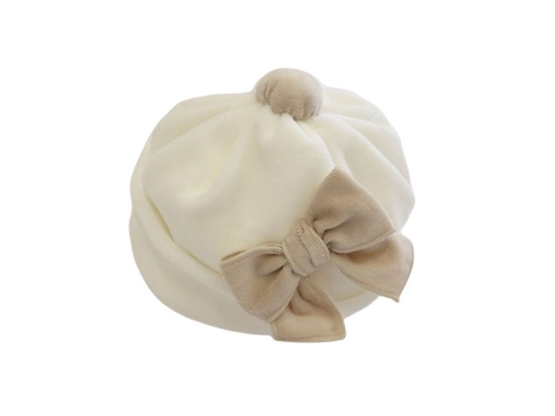 Cappellino neonata con fiocco di Aletta