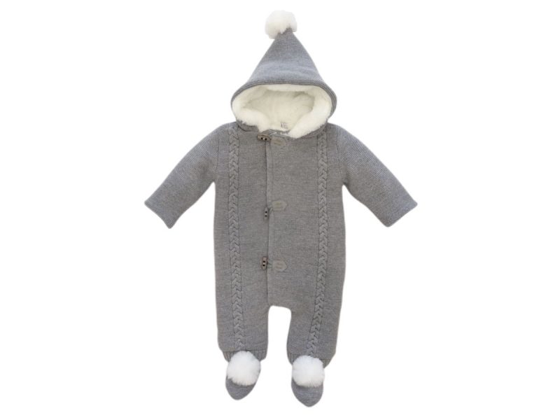 Tutone intero con cappuccio per neonati in lana Martìn Aranda