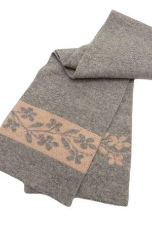 Sciarpa misto cashmere grigio e rosa Aletta