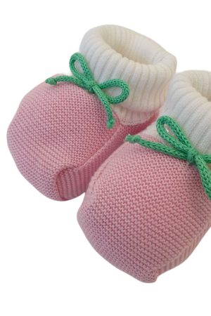 Babbucce in filo di cotone per neonata