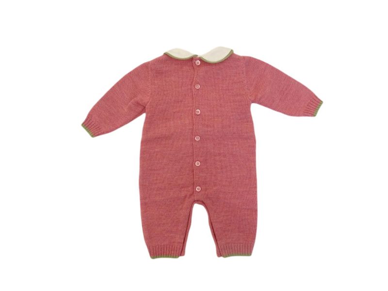 Tutina neonata in lana con ricami Colori Chiari