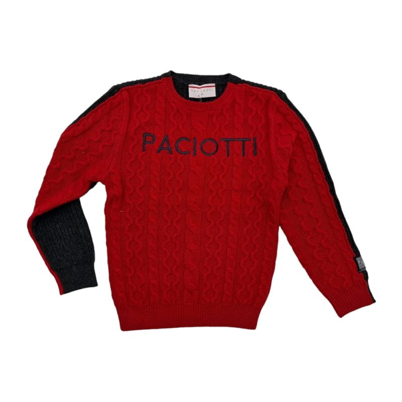Maglioncino a coste rosso bimbo in lana 4US Paciotti