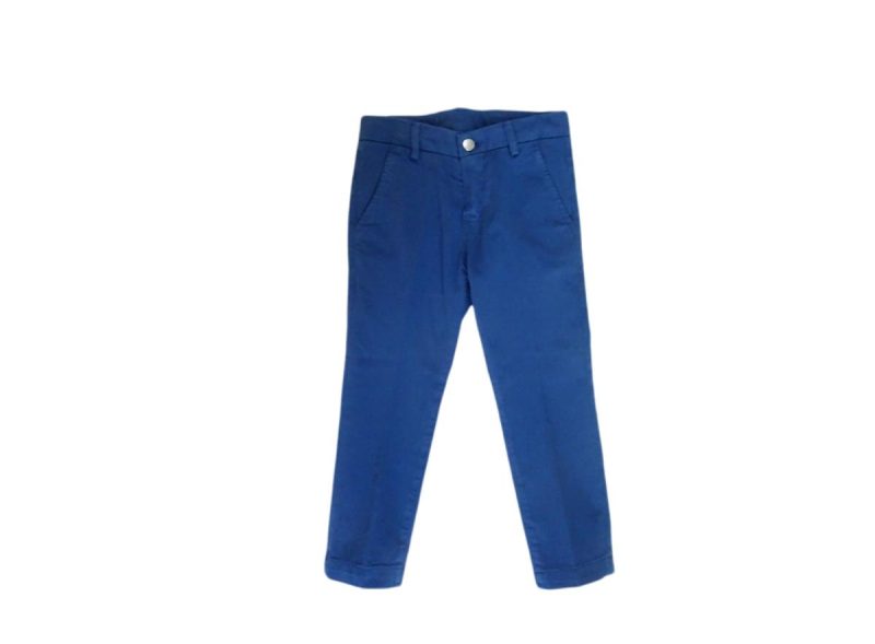 Pantalone bimbo in cotone stretch blu navy, comodo ed elegante.